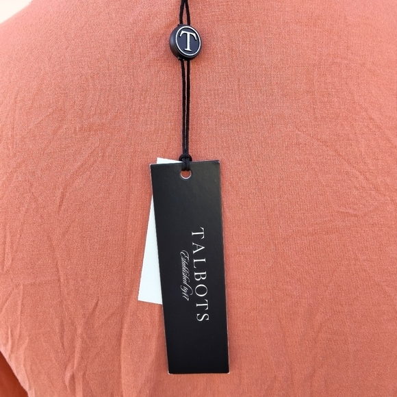 Talbots Plain Orange Scoop Neck Long Sleeve Tunic Sz PS - Picture 5 of 6